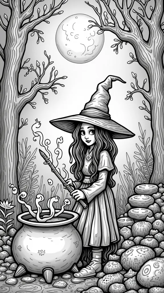 witchy adult coloring pages